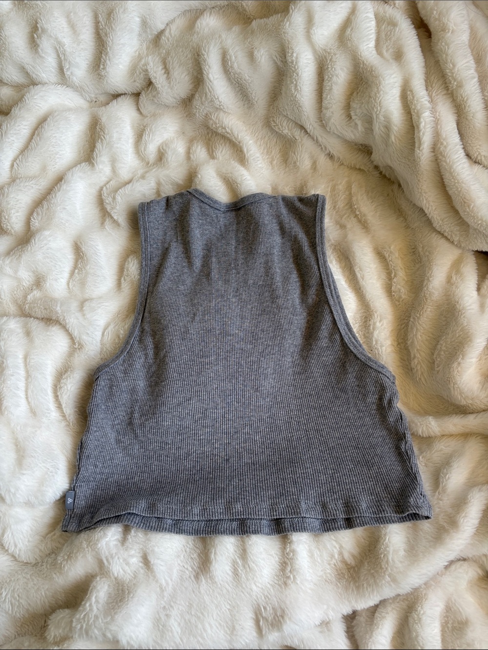TNA Gray Ribbed Cropped Tank - Picture 3 of 3